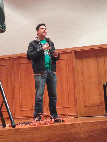 Joel Martinez, speaking at the CodeCamp 2015 keynote